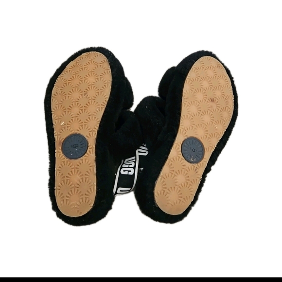 Ugg Womens Black Oh Yeah Shearling Warm Indoor Outdoor Fuzzy Sandals 8 main image 5